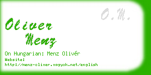 oliver menz business card